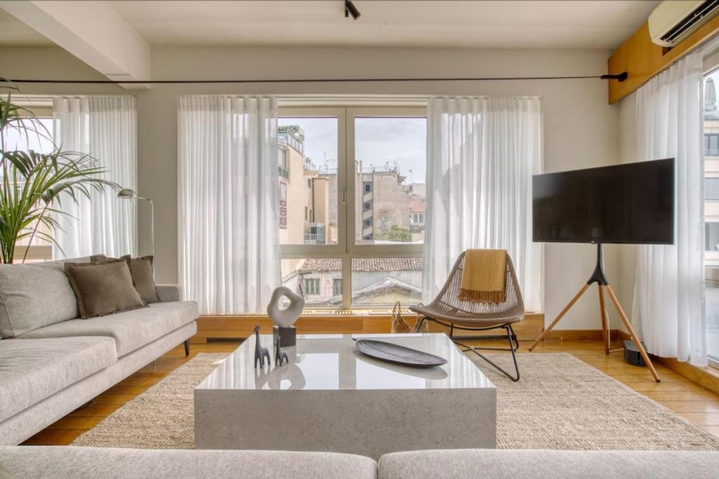 Apartmán Sunny Luxury Loft,Stunning Acropolis View, Jacuzzi Atény Exteriér fotografie