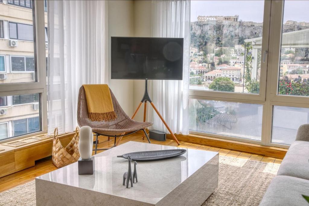 Apartmán Sunny Luxury Loft,Stunning Acropolis View, Jacuzzi Atény Exteriér fotografie