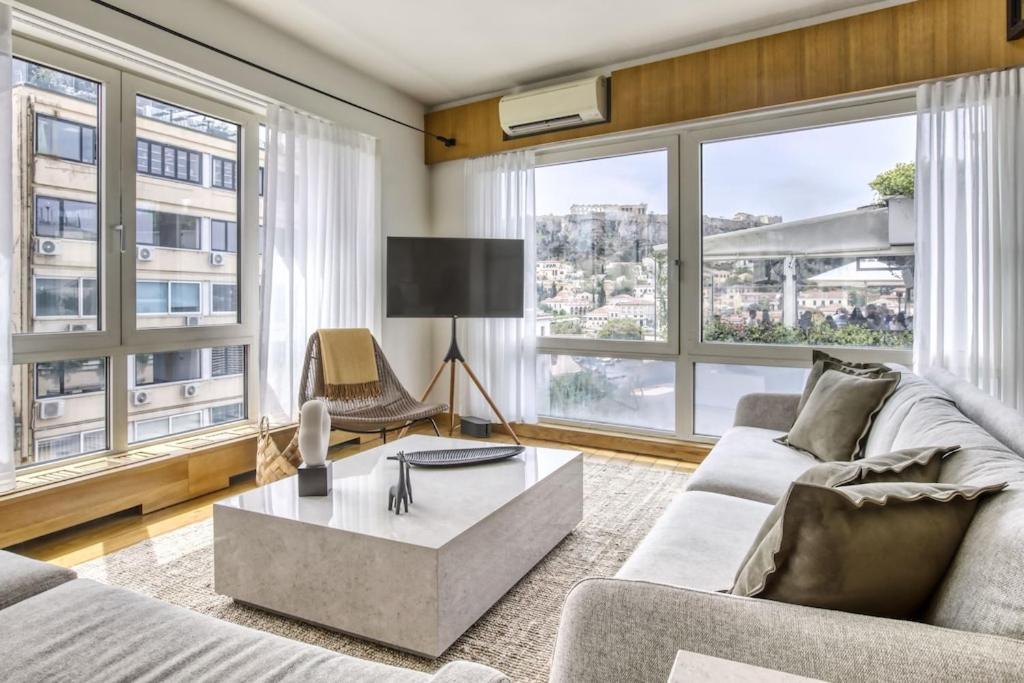 Apartmán Sunny Luxury Loft,Stunning Acropolis View, Jacuzzi Atény Exteriér fotografie